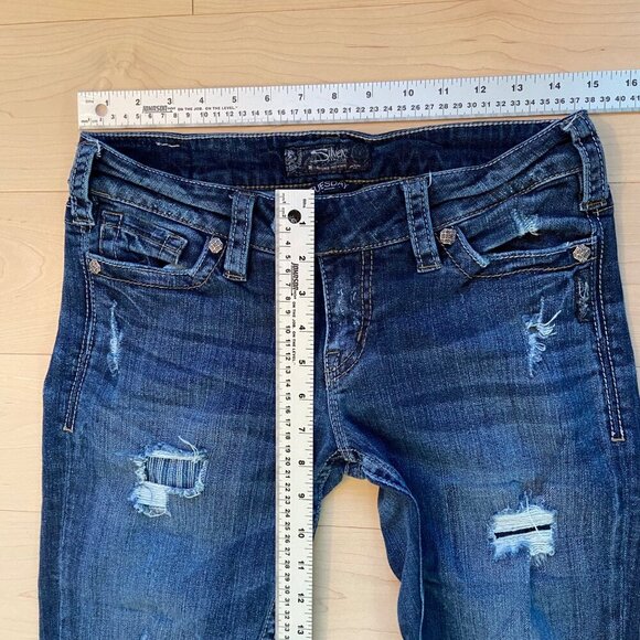 Silver Jeans Co. Womens Distressed Tuesday Low Super Skinny sexy Jeans Size 29 - Picture 10 of 12